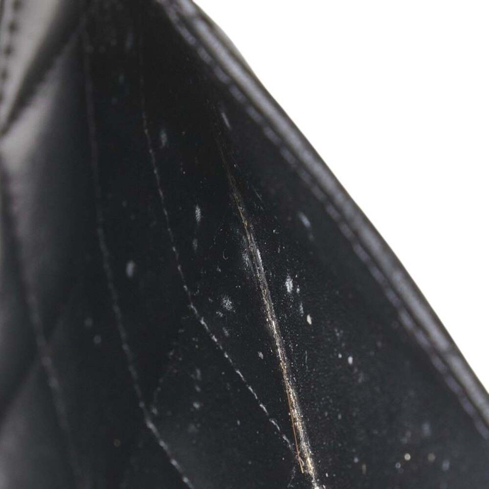 CHANEL Authentic Black Lambskin Leather Logo Wallet - Picture 7 of 16